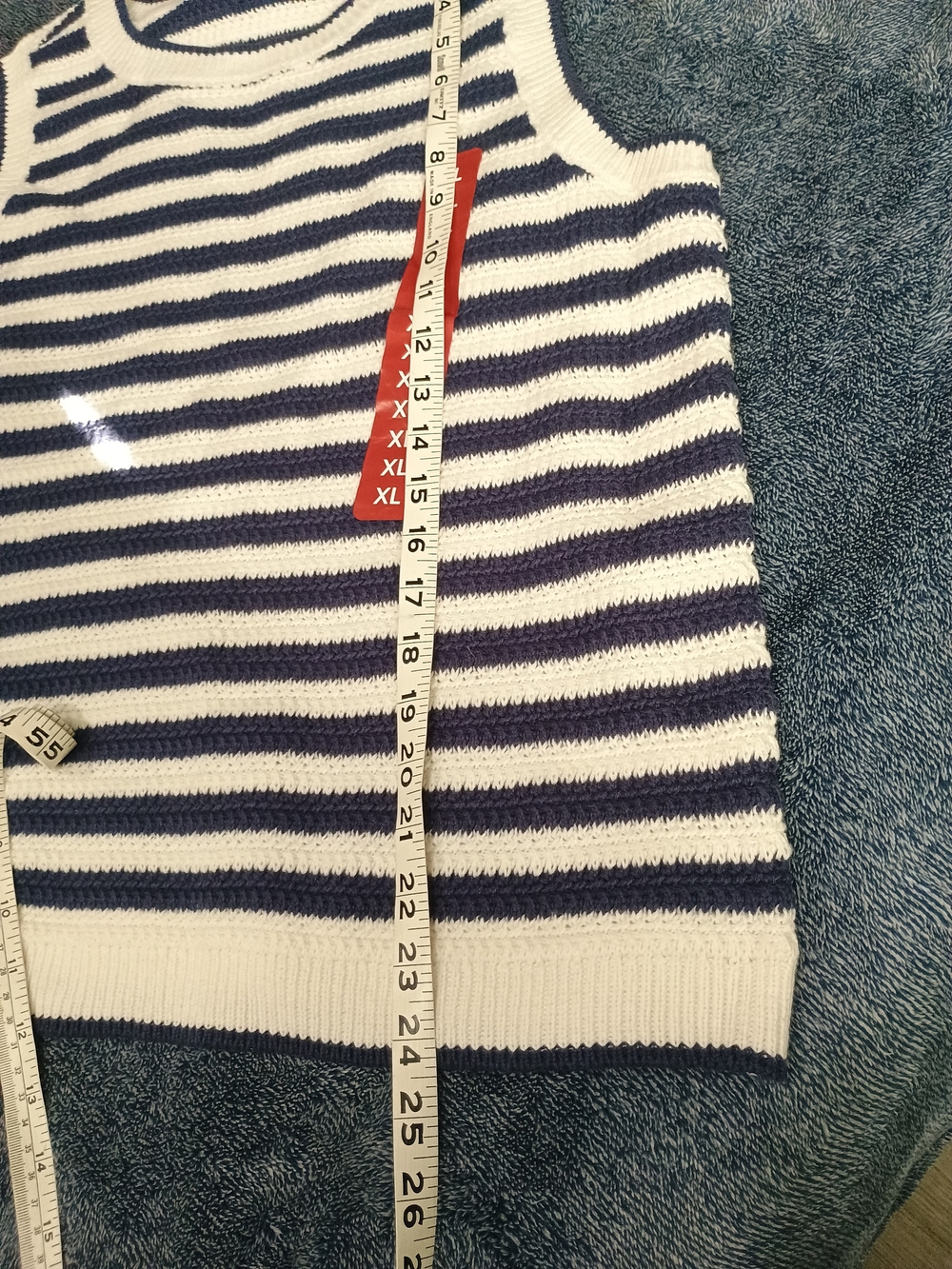 Nine West Navy & White Striped Sleeveless Knit Tank Top - Picture 9 of 11